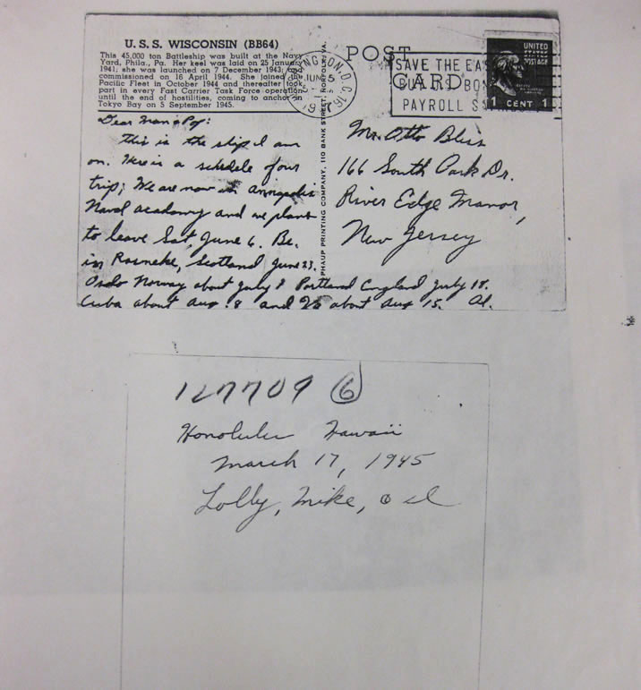 Alfred K. Bliss Letter